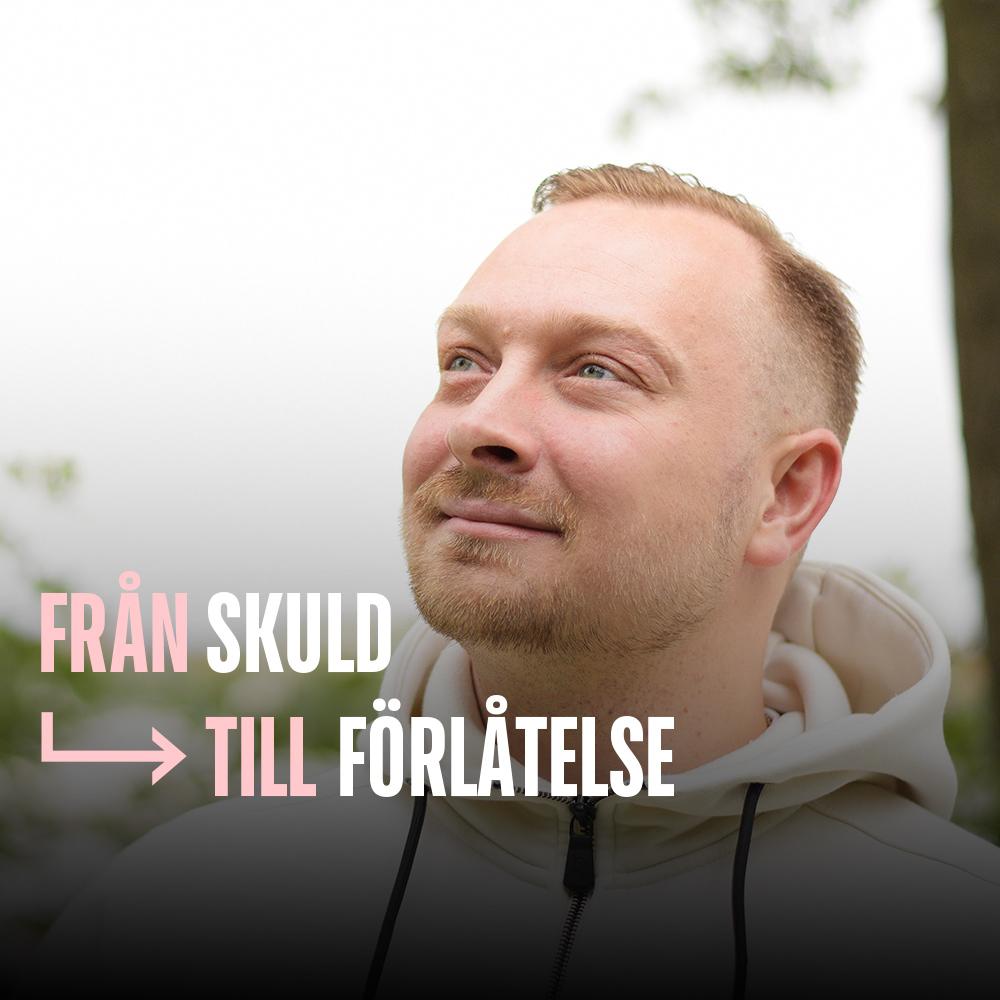 Porträtt av Max. Text över bild: Från skuld till förlåtelse