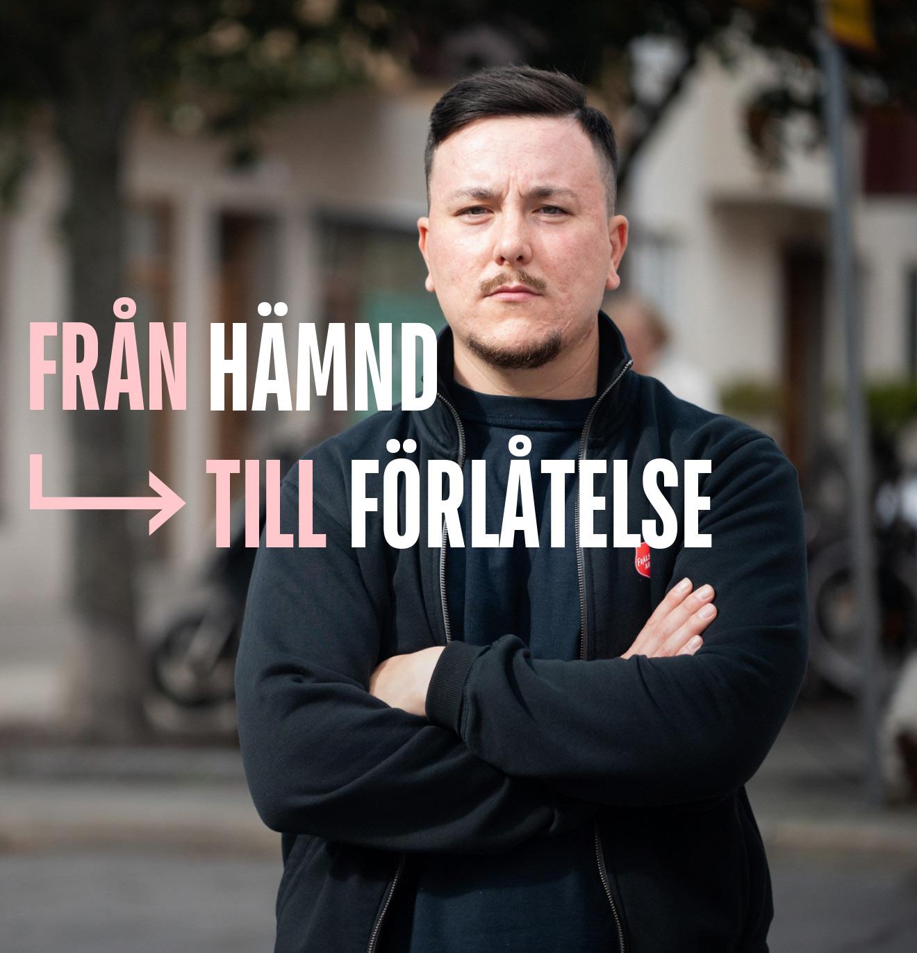 Porträtt av Khakim. Text i bilden som säger: Från hämnd till förlåtelse